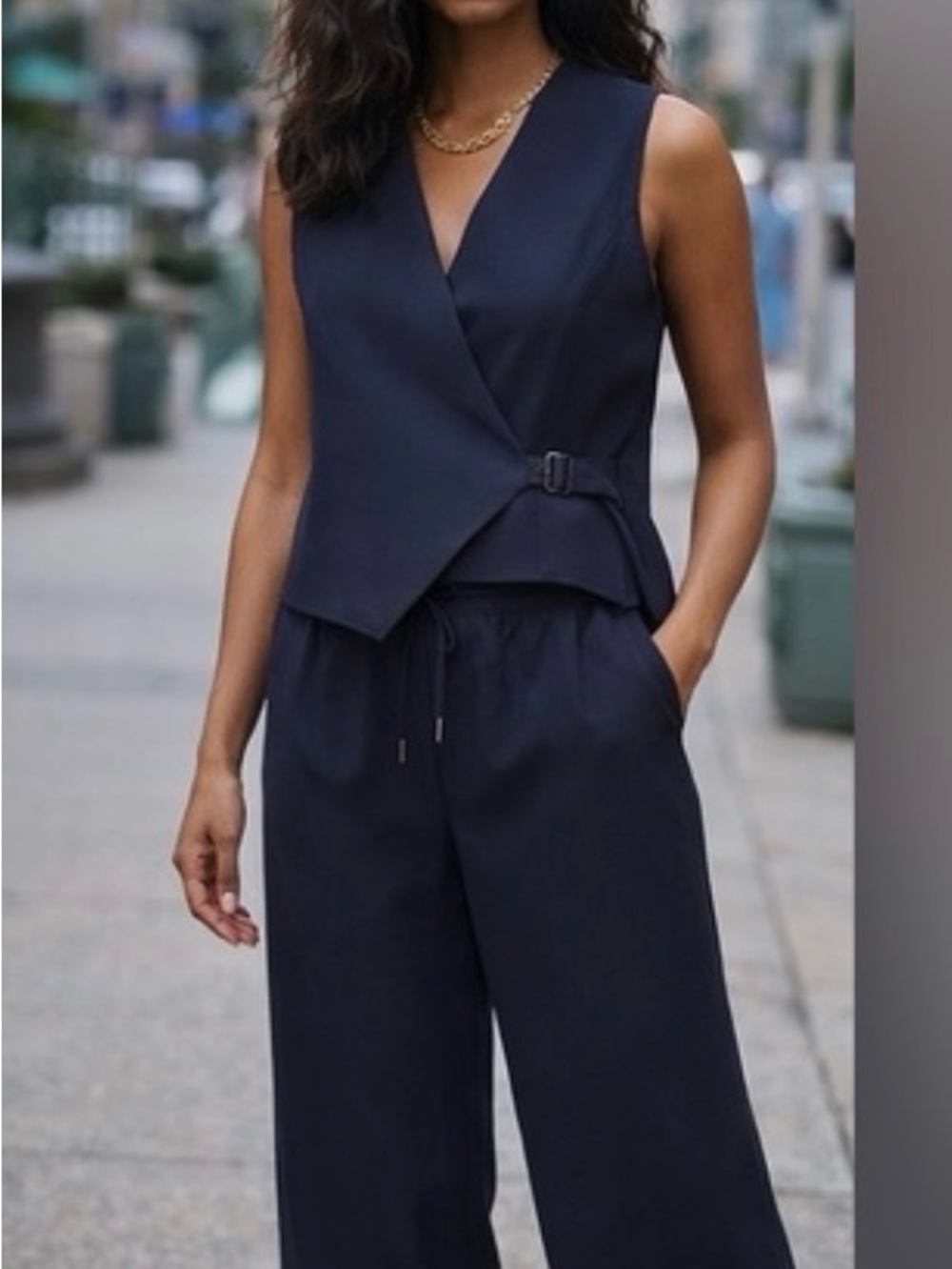 Christian Lacroix Black Wide-Leg Pants with Matching Vest